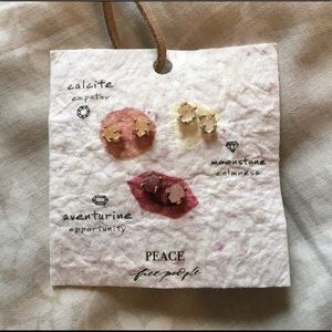 Free People Healing Stone Stud Earrings Set